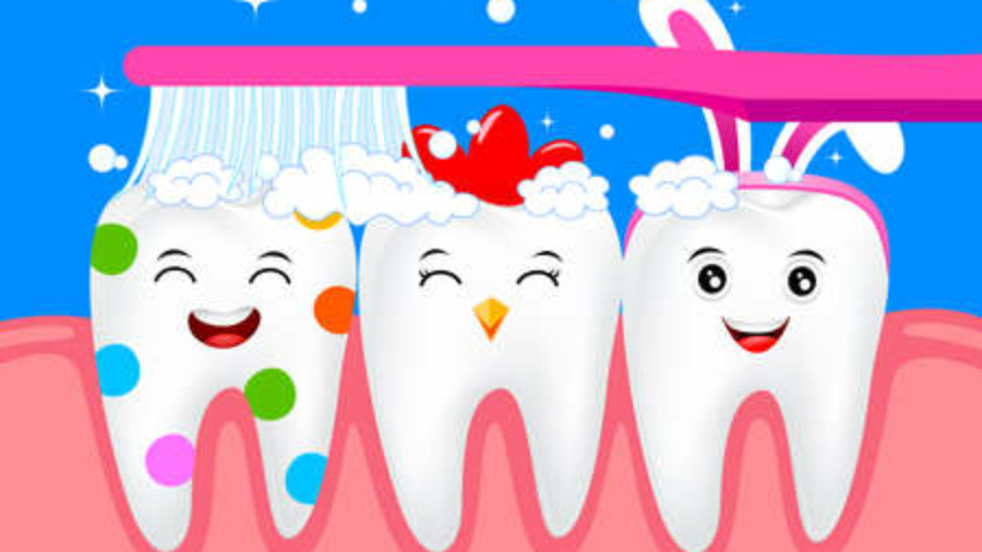 140957546-personnage-de-dent-de-dessin-animé-drôle-de-pâques-avec-brosse-à-dents-joyeuse-fête-de-pâques-illust
